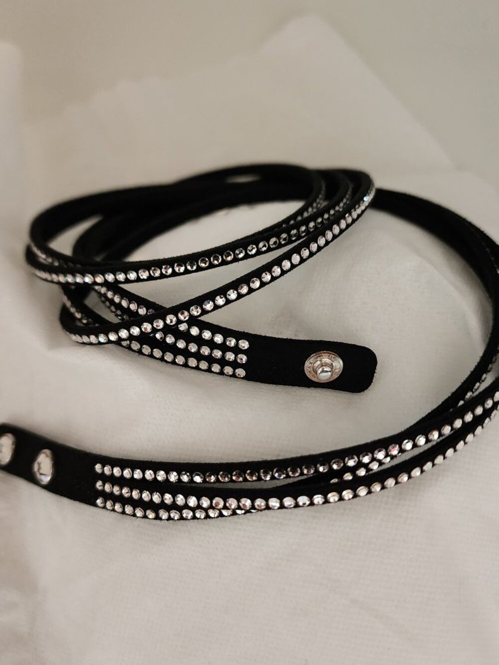 Touchstone Crystal Wrap-Star Bracelet Black